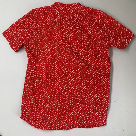 Taylor Stitch Red Casual Button Down Shirt with Geometric Pattern - Picture 9 of 12